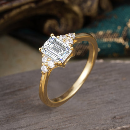 Marquise Shaped Three Stone Lab Grown Diamond Engagement Ring