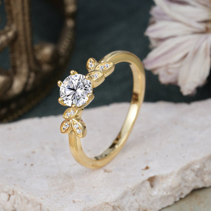 Marquise Shaped Three Stone Lab Grown Diamond Engagement Ring