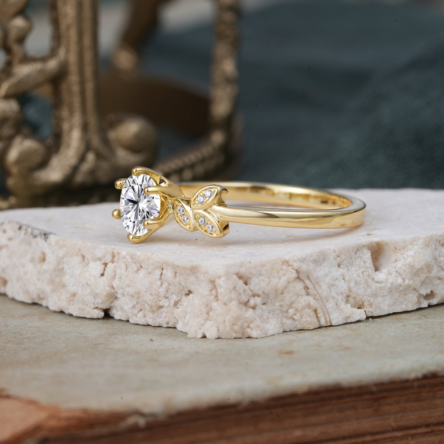 Marquise Shaped Three Stone Lab Grown Diamond Engagement Ring