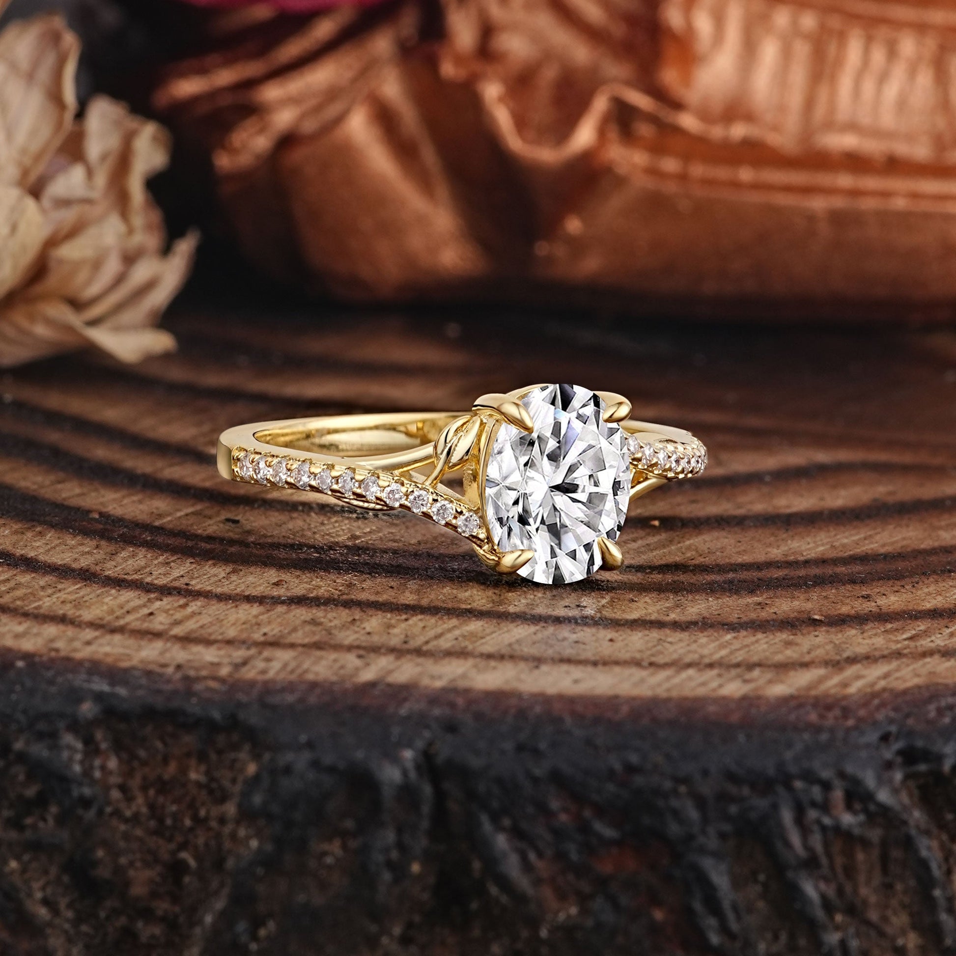 Marquise Shaped Three Stone Lab Grown Diamond Engagement Ring