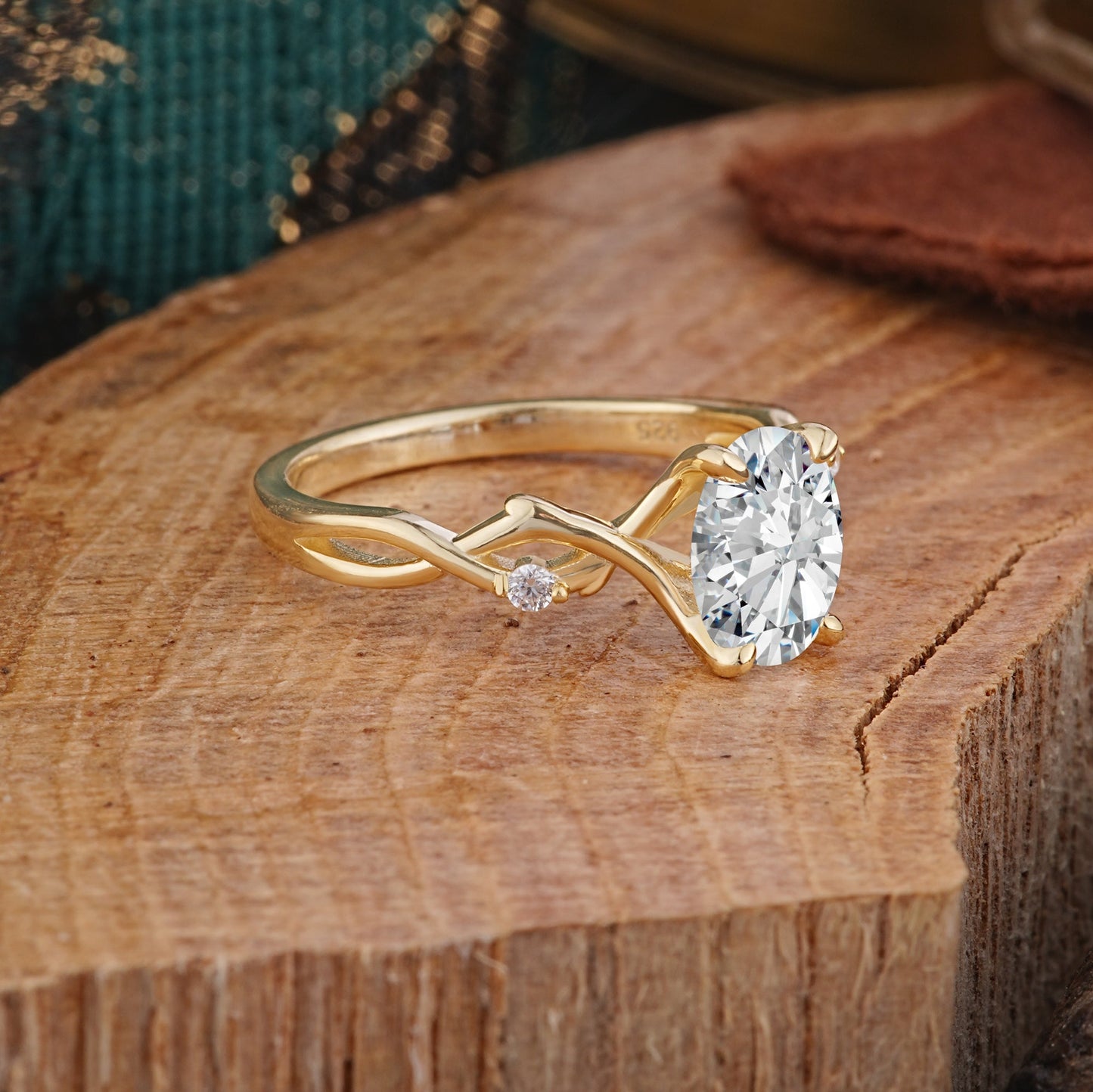 Marquise Shaped Three Stone Lab Grown Diamond Engagement Ring