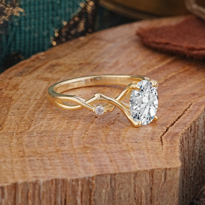 Marquise Shaped Three Stone Lab Grown Diamond Engagement Ring