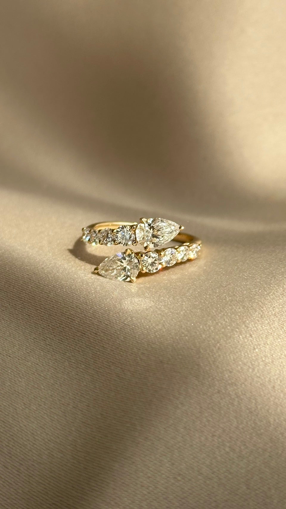 Marquise Shaped Three Stone Lab Grown Diamond Engagement Ring