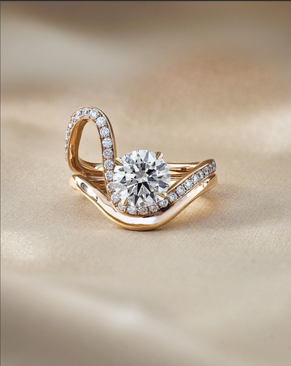 Marquise Shaped Three Stone Lab Grown Diamond Engagement Ring