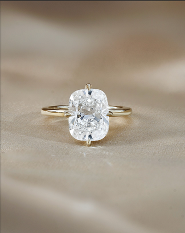 Marquise Shaped Three Stone Lab Grown Diamond Engagement Ring