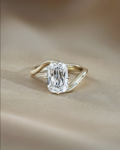 Marquise Shaped Three Stone Lab Grown Diamond Engagement Ring