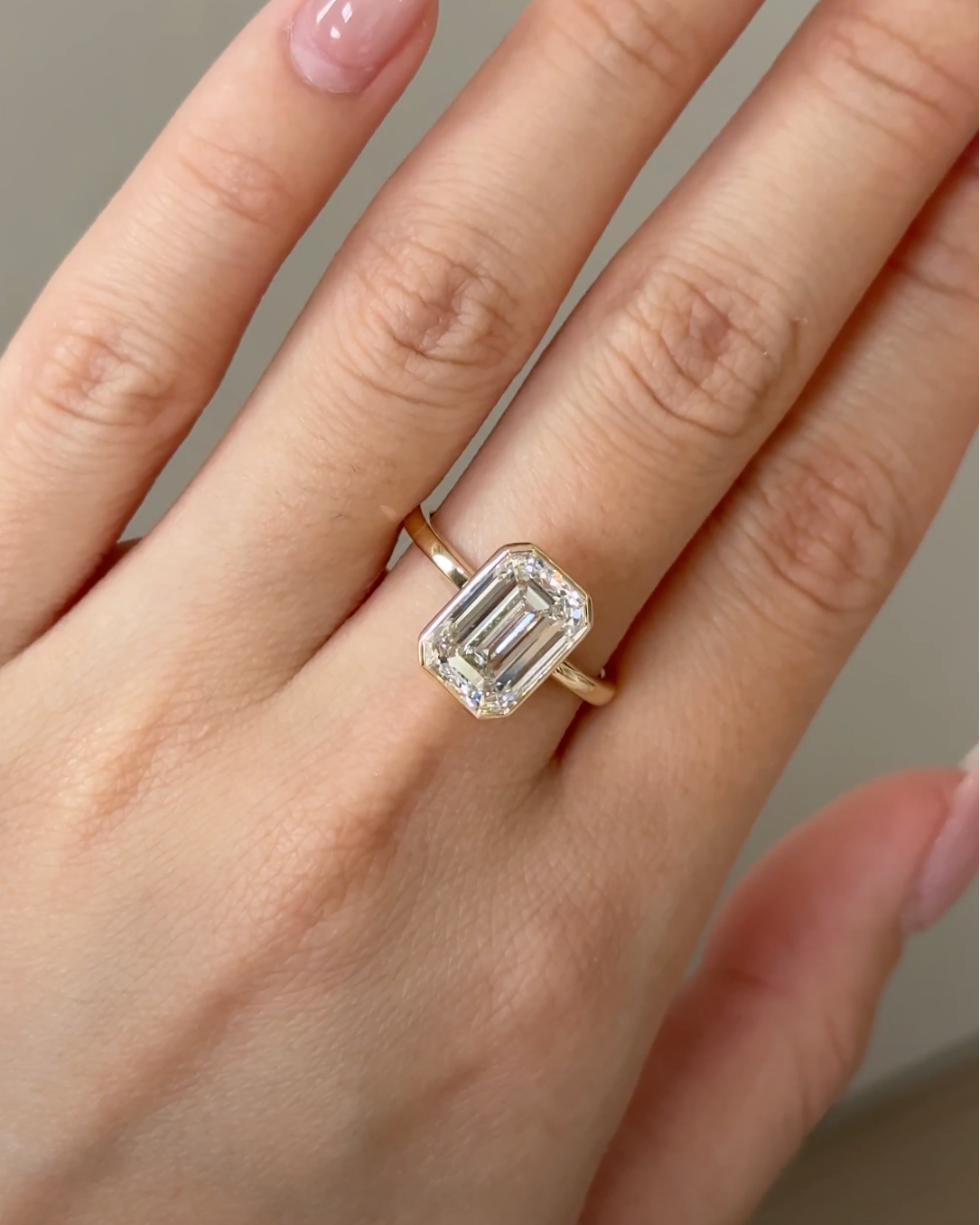 Marquise Shaped Three Stone Lab Grown Diamond Engagement Ring