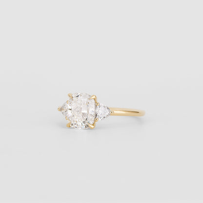 1.52 CT Cushion Cut Three Stones Lab Grown Diamond Engagement Ring