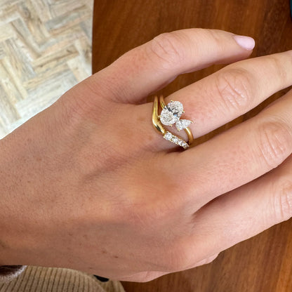 Timeless 0.1 TCW Round Stones Semi Pace Bezel Wedding Band