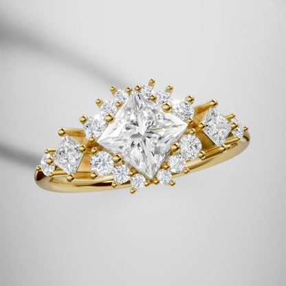 Marquise Shaped Three Stone Lab Grown Diamond Engagement Ring