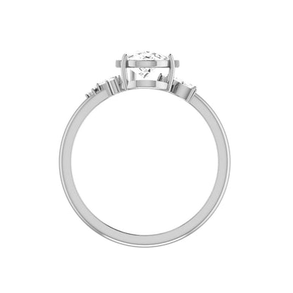 Marquise Shaped Three Stone Lab Grown Diamond Engagement Ring