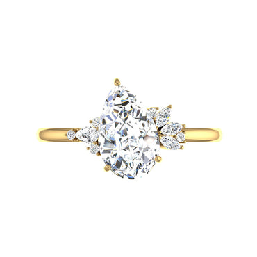 Marquise Shaped Three Stone Lab Grown Diamond Engagement Ring