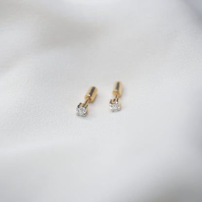 0.08 CT Round Cut Stud Moissanite Earrings 1