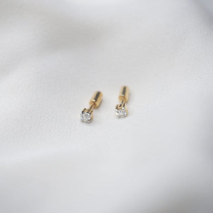 0.08 CT Round Cut Stud Moissanite Earrings 2