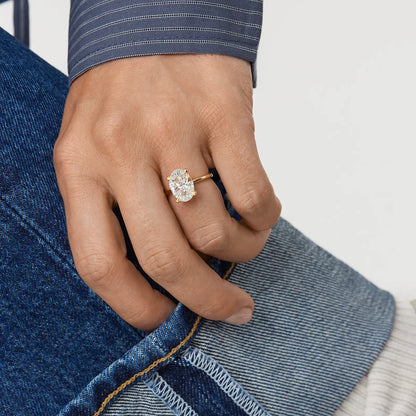 Timeless 2 CT Oval Cut Solitaire Styled Lab Grown Diamond Engagement Ring