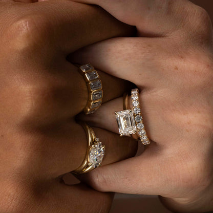 0.25 TCW Round Shaped Half Eternity Lab Grown Diamond Wedding Band