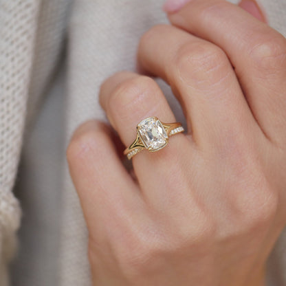 Marquise Shaped Three Stone Lab Grown Diamond Engagement Ring