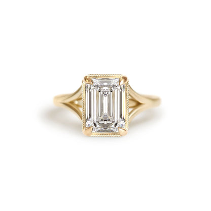 Marquise Shaped Three Stone Lab Grown Diamond Engagement Ring