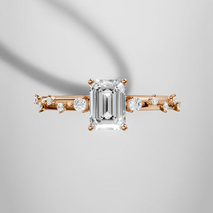 Marquise Shaped Three Stone Lab Grown Diamond Engagement Ring