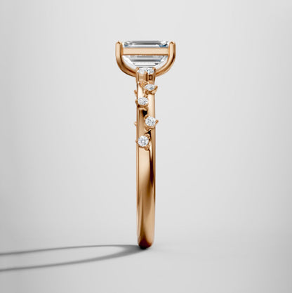 Marquise Shaped Three Stone Lab Grown Diamond Engagement Ring