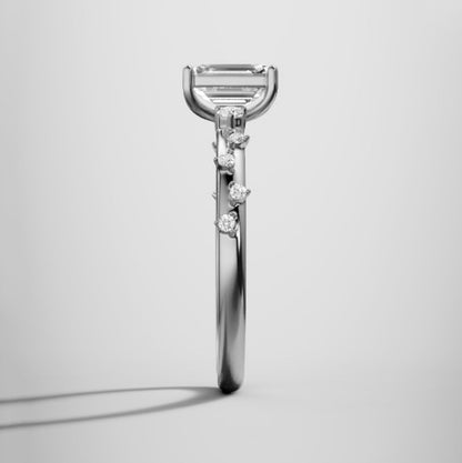 Marquise Shaped Three Stone Lab Grown Diamond Engagement Ring