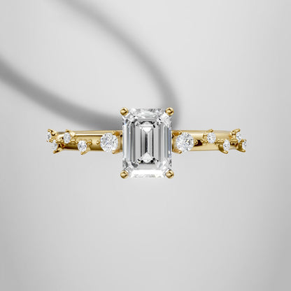 Marquise Shaped Three Stone Lab Grown Diamond Engagement Ring