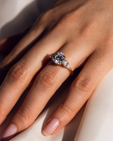 3.08 CT Round Three Stones Lab Grown Diamond Engagement Ring