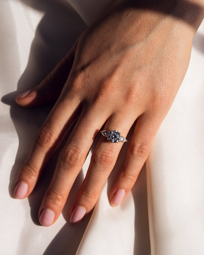 3.08 CT Round Three Stones Lab Grown Diamond Engagement Ring