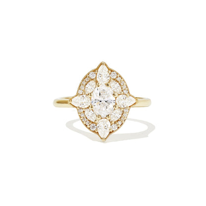Marquise Shaped Three Stone Lab Grown Diamond Engagement Ring