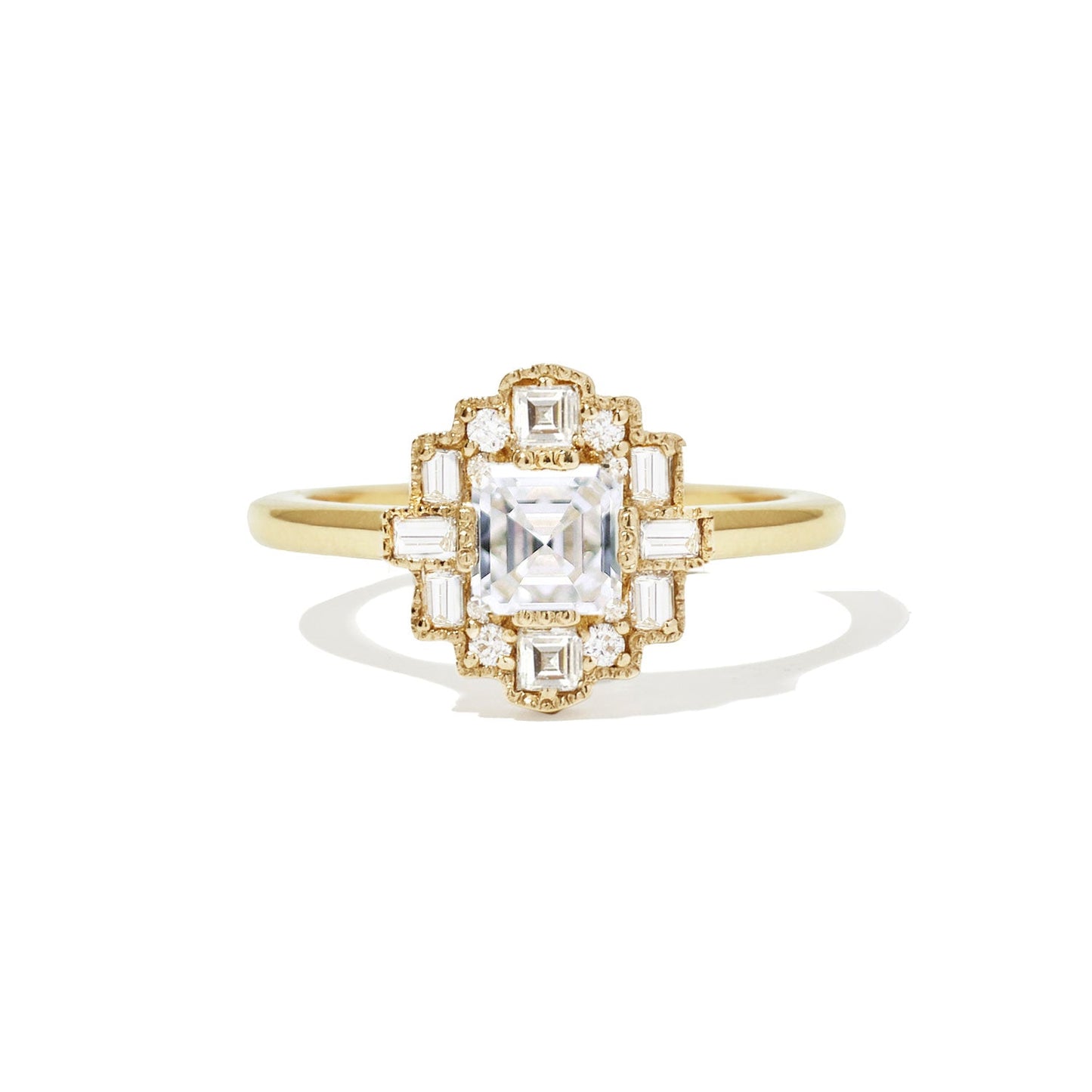 Marquise Shaped Three Stone Lab Grown Diamond Engagement Ring