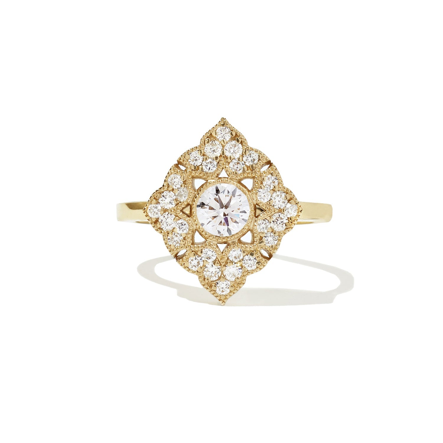 Marquise Shaped Three Stone Lab Grown Diamond Engagement Ring