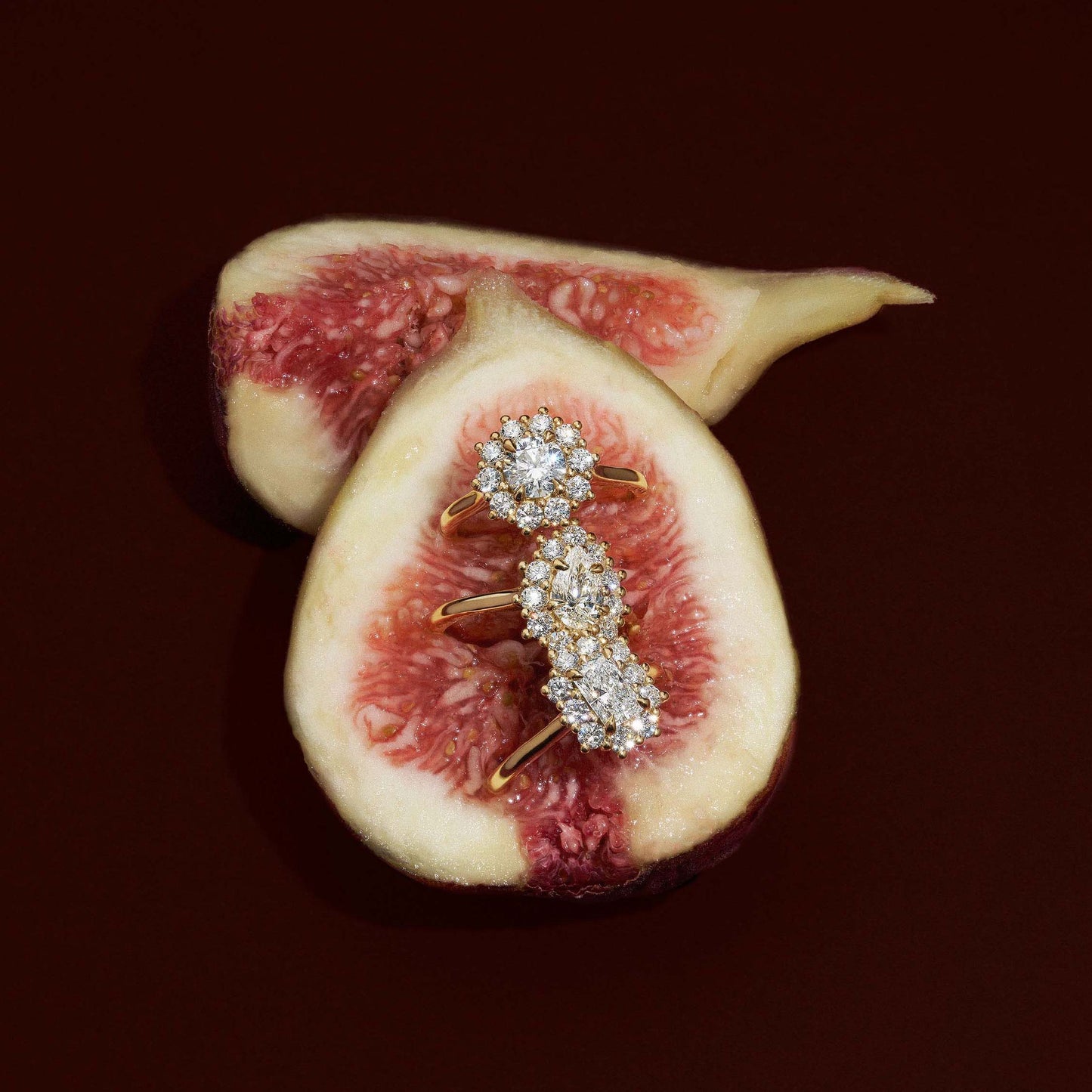 Marquise Cut Cluster Styled Lab Grown Diamond Engagement Ring