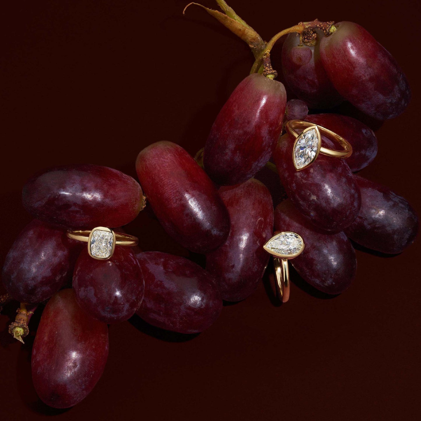 Marquise Cut Cluster Styled Lab Grown Diamond Engagement Ring