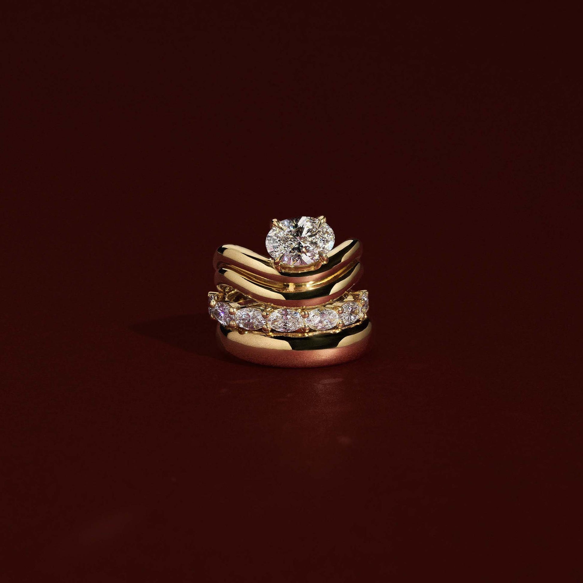 Marquise Cut Cluster Styled Lab Grown Diamond Engagement Ring