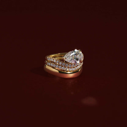 Marquise Cut Cluster Styled Lab Grown Diamond Engagement Ring