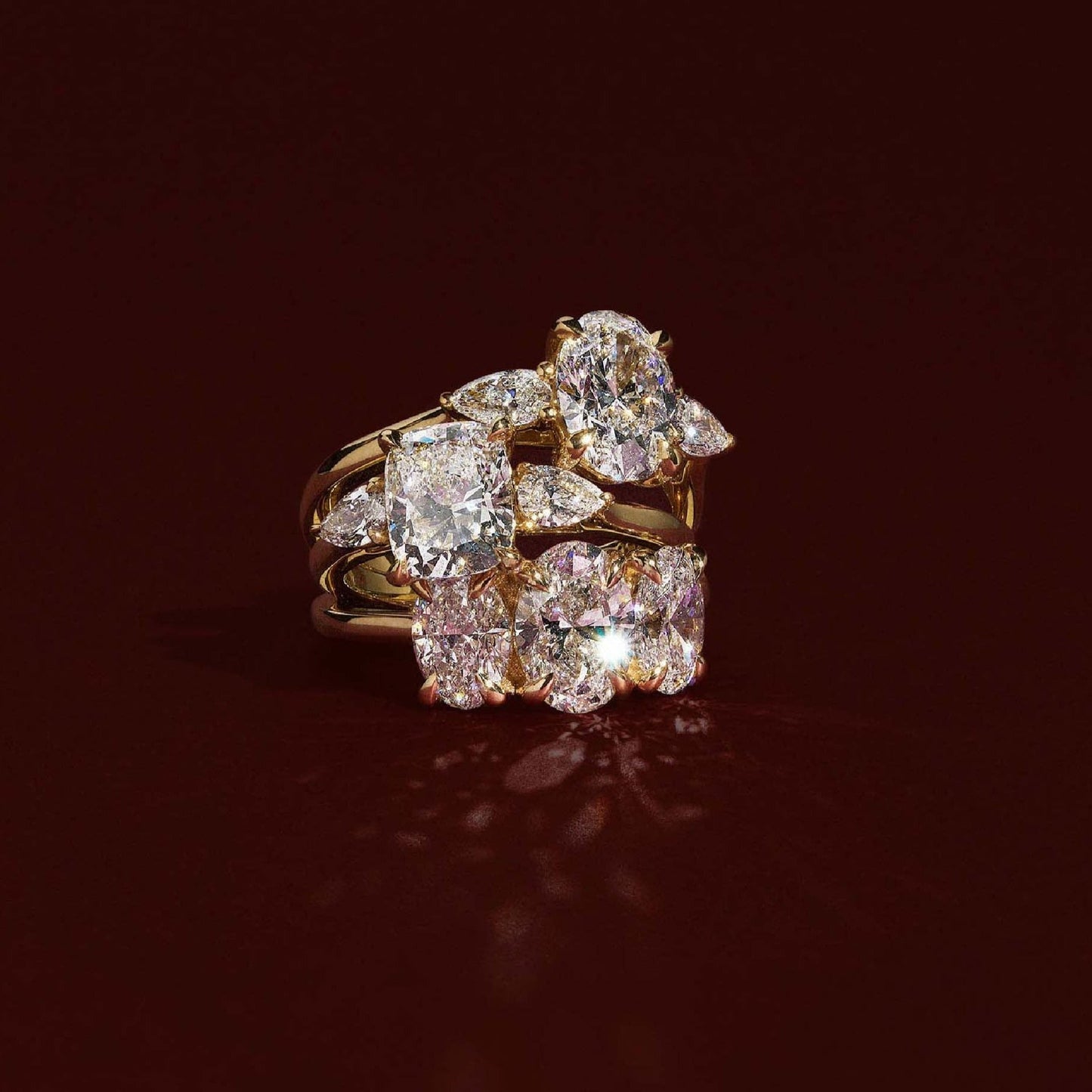 Marquise Cut Cluster Styled Lab Grown Diamond Engagement Ring