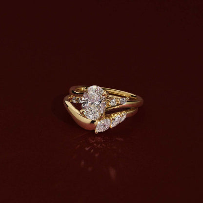 Marquise Cut Cluster Styled Lab Grown Diamond Engagement Ring