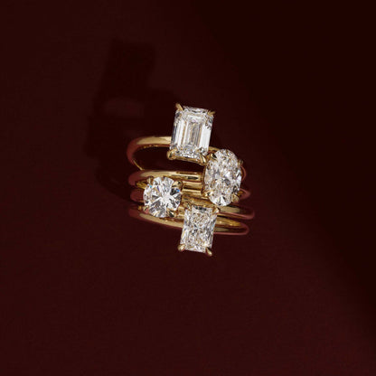 Marquise Cut Cluster Styled Lab Grown Diamond Engagement Ring