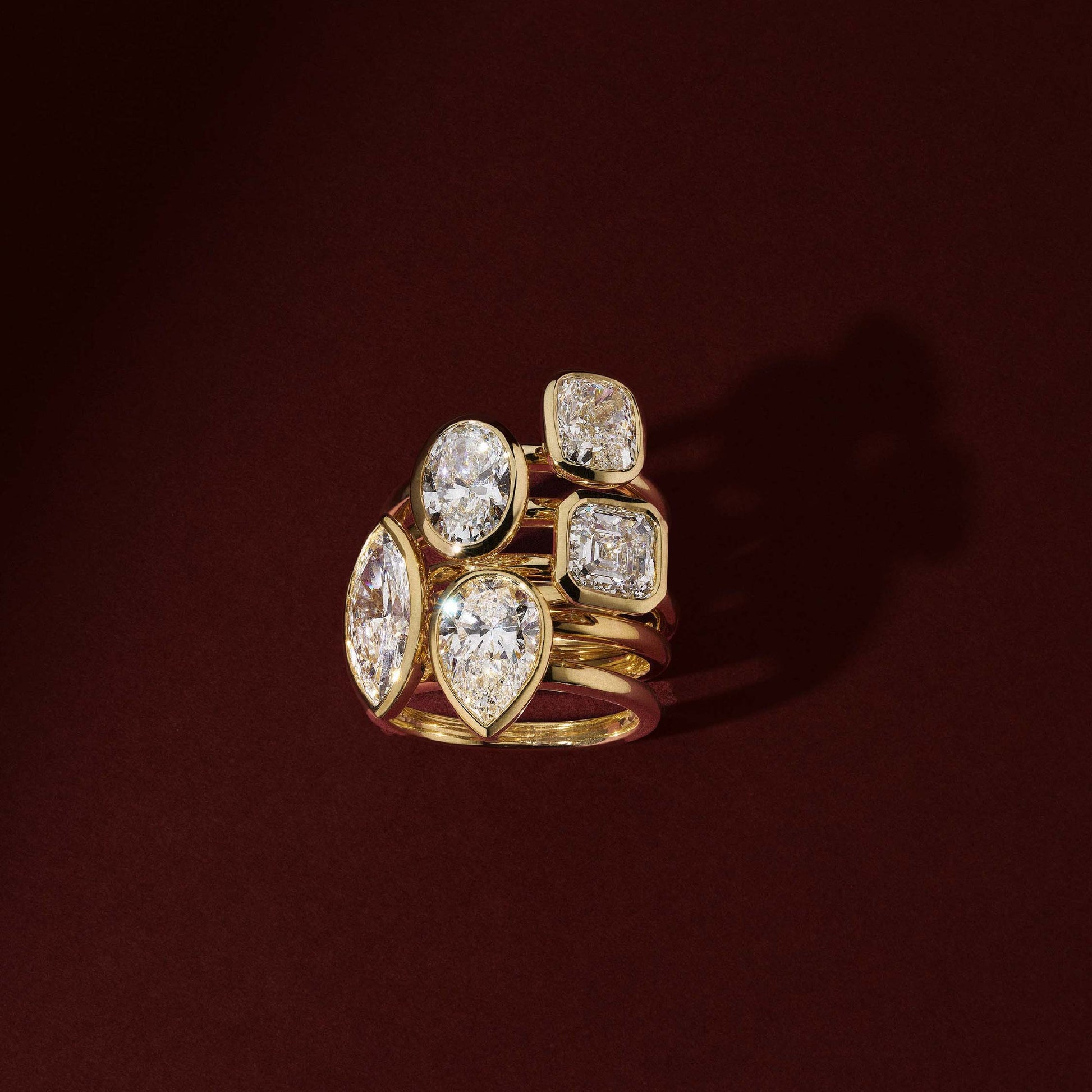 Marquise Cut Cluster Styled Lab Grown Diamond Engagement Ring