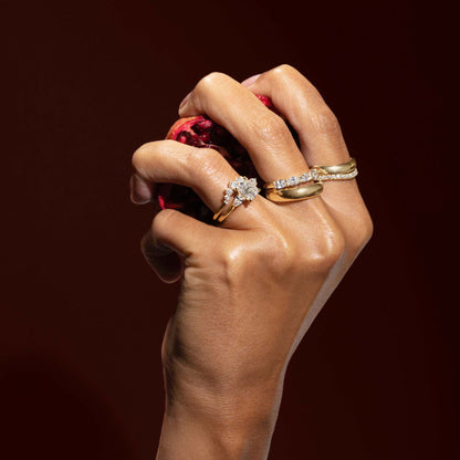 0.25 TCW Round Shaped Half Eternity Lab Grown Diamond Wedding Band