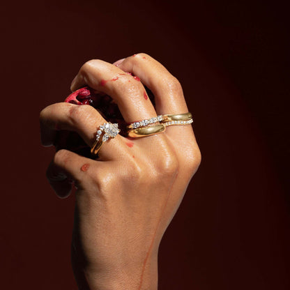 Marquise Cut Cluster Styled Lab Grown Diamond Engagement Ring