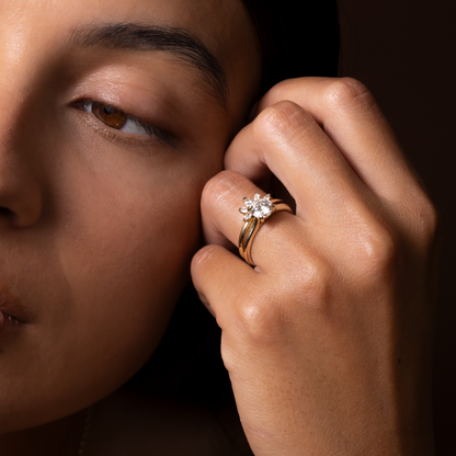 0.25 TCW Round Shaped Half Eternity Lab Grown Diamond Wedding Band