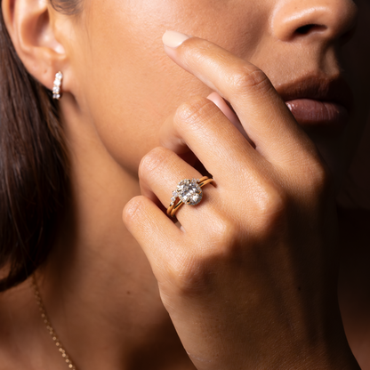 Marquise Cut Cluster Styled Lab Grown Diamond Engagement Ring