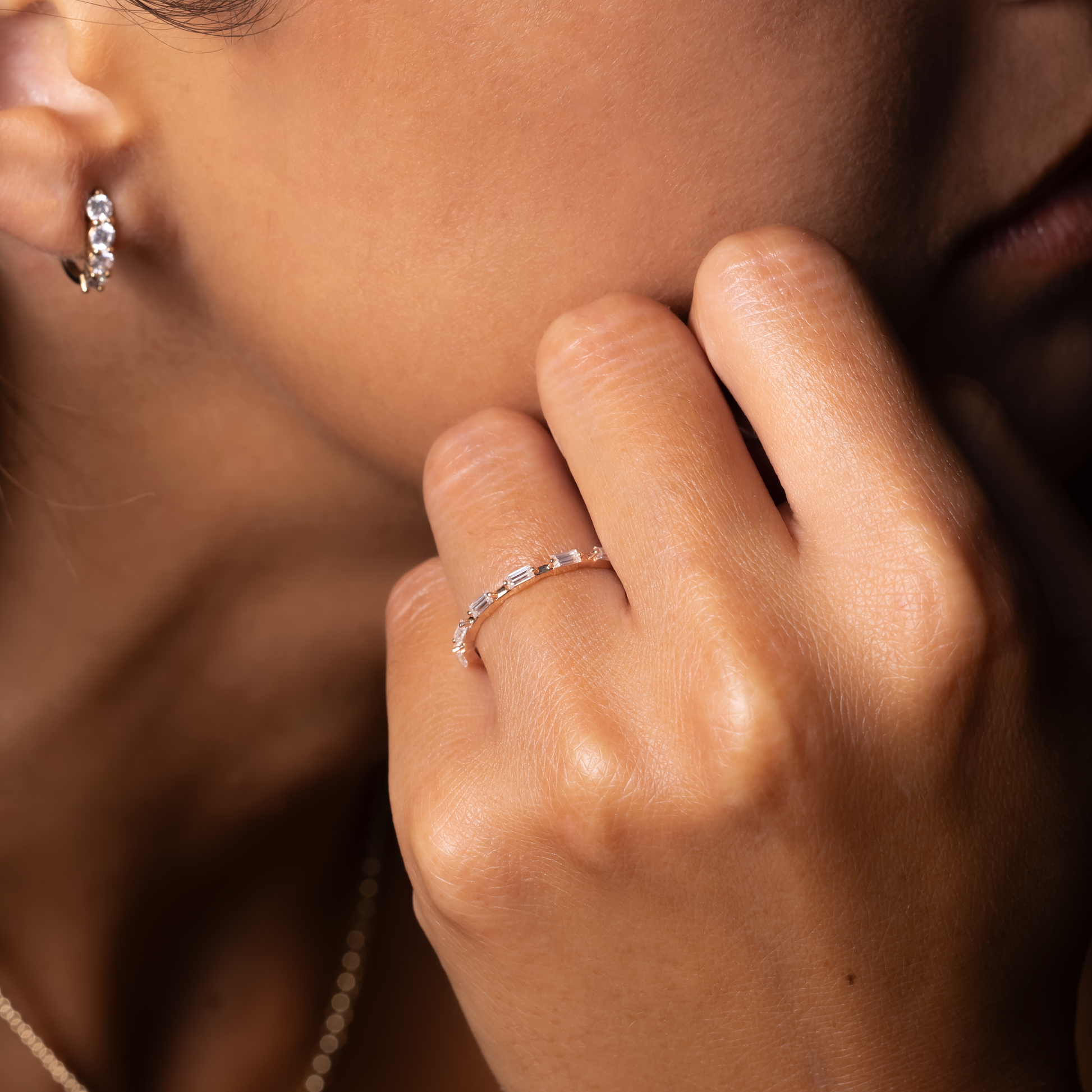 0.25 TCW Round Shaped Half Eternity Lab Grown Diamond Wedding Band