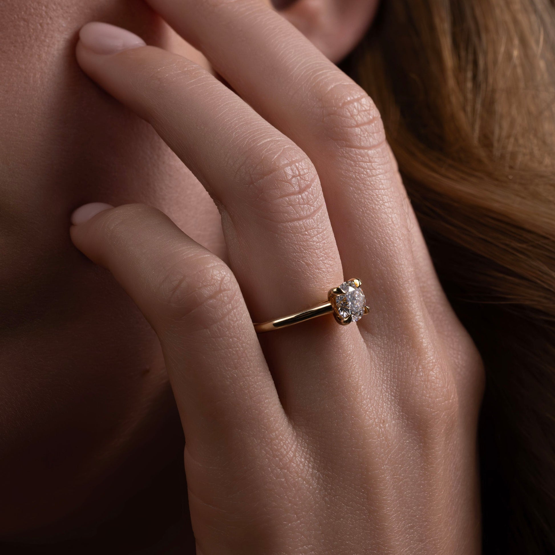 Marquise Cut Cluster Styled Lab Grown Diamond Engagement Ring