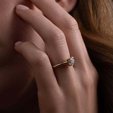 Marquise Cut Cluster Styled Lab Grown Diamond Engagement Ring