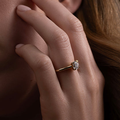 Marquise Cut Cluster Styled Lab Grown Diamond Engagement Ring