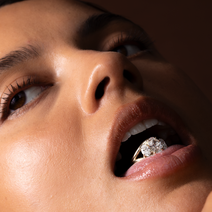 Marquise Cut Cluster Styled Lab Grown Diamond Engagement Ring