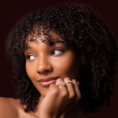 Marquise Cut Cluster Styled Lab Grown Diamond Engagement Ring