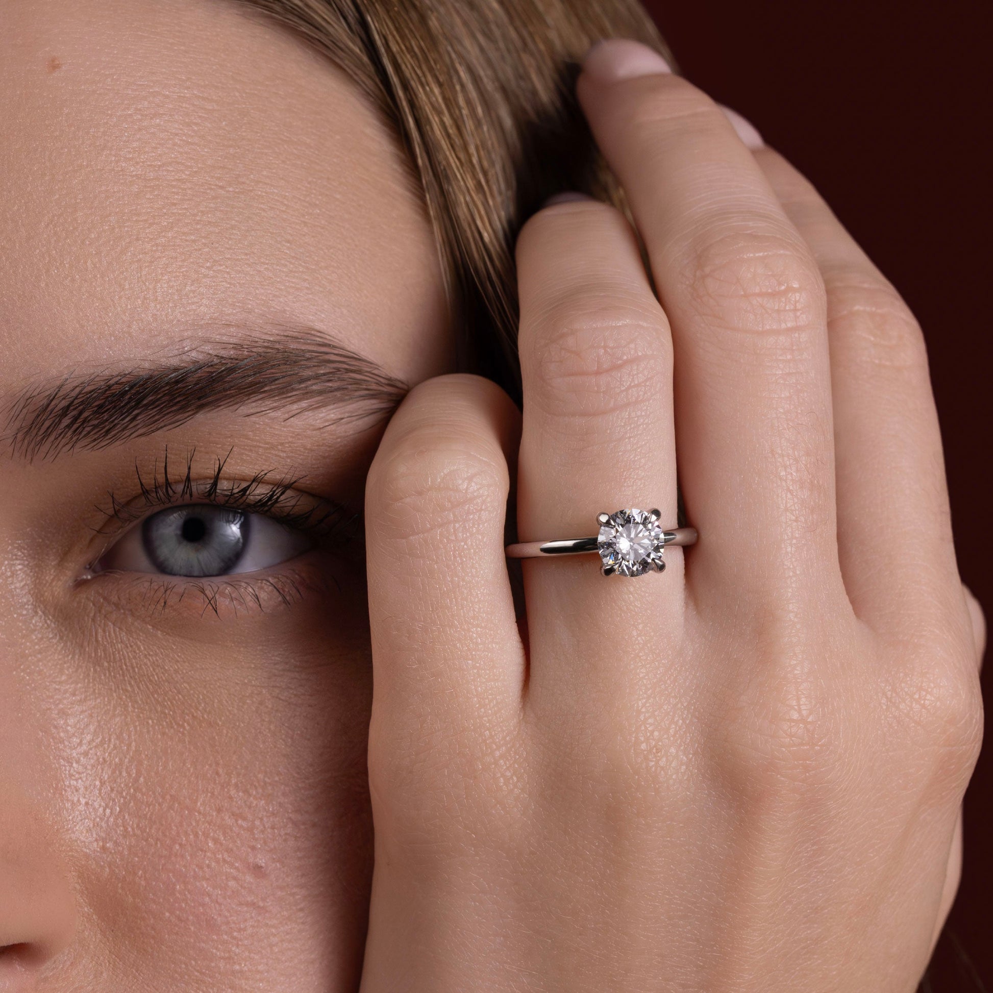 Marquise Cut Cluster Styled Lab Grown Diamond Engagement Ring